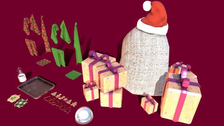 Christmas Giveaway Pack 3D Model