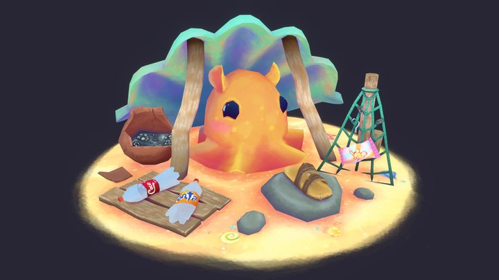 Squiddy Market Stall 3D Model