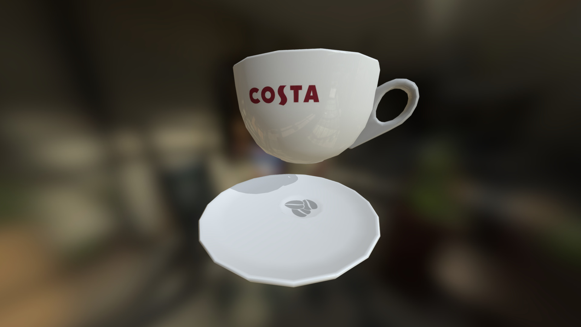 Costa Del Mar COSTA COFFEE THICK CERAMIC LARGE CUP MUG 2014 WITH CHUNKY HANDLE 