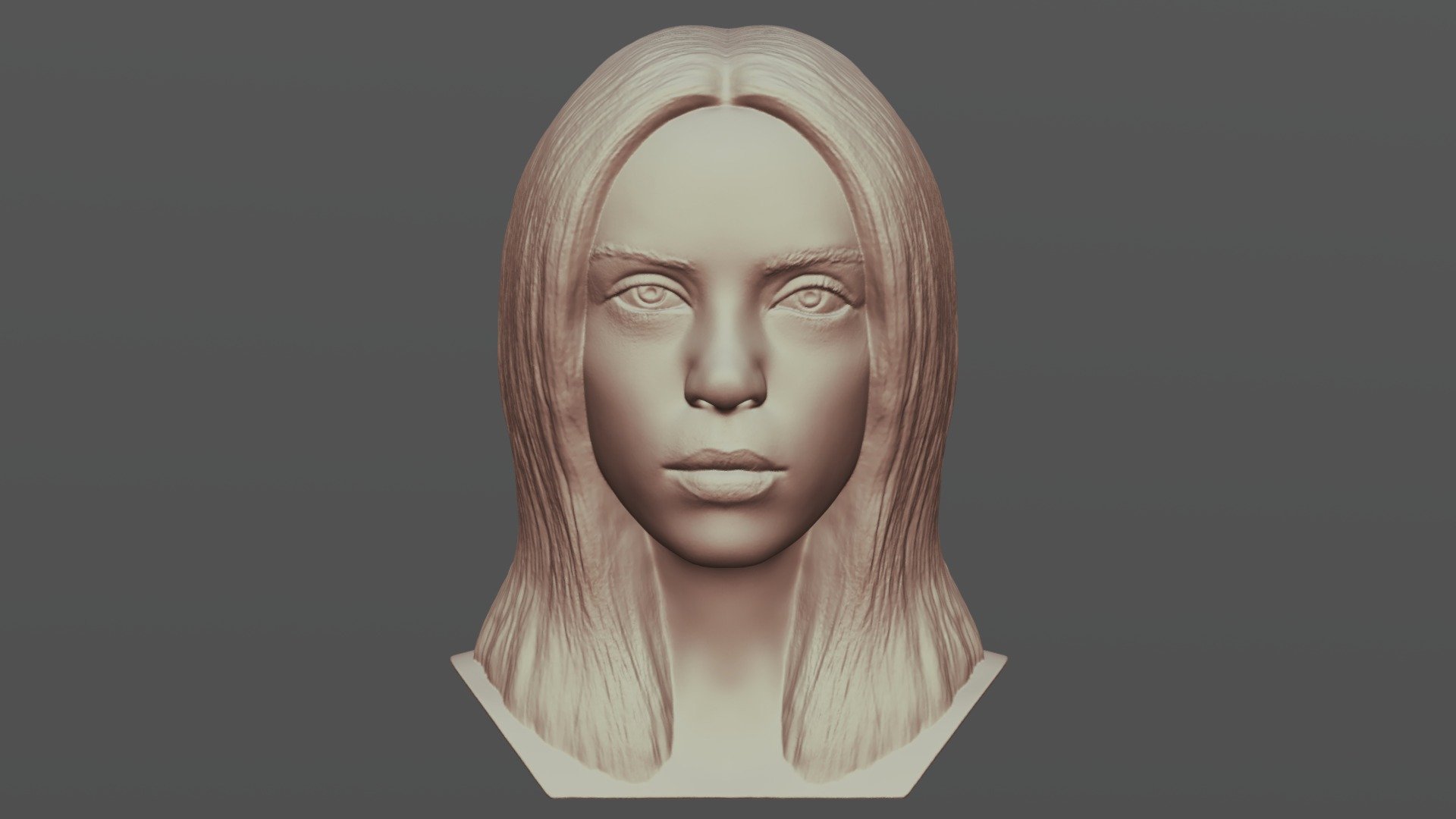 Billie Eilish bust for 3D printing - Buy Royalty Free 3D model by  PrintedReality [cb8b172] - Sketchfab Store