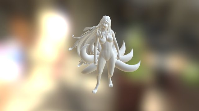Kitsune Non-textured 3D Model