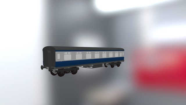 7.1/4" Aristocraft Coach - BR Blue & Grey 3D Model