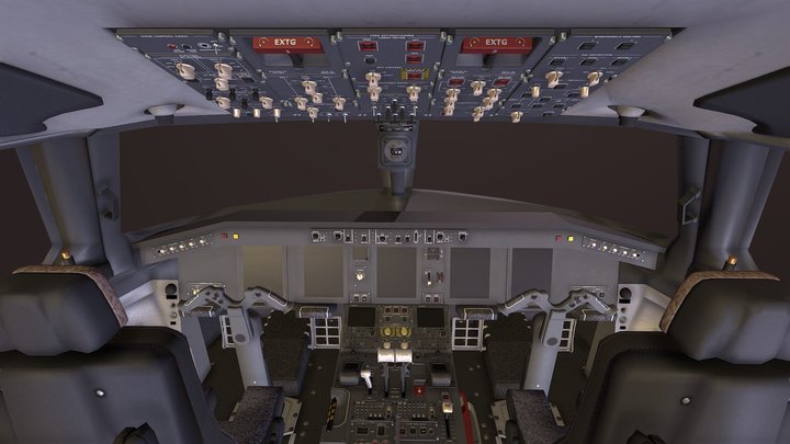 Aircraft Cockpit 3D Model