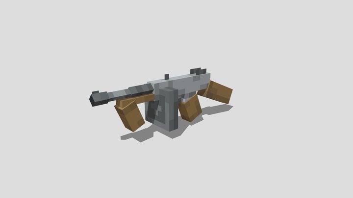 Thompson Submachine Gun - Blockbench 3D Model