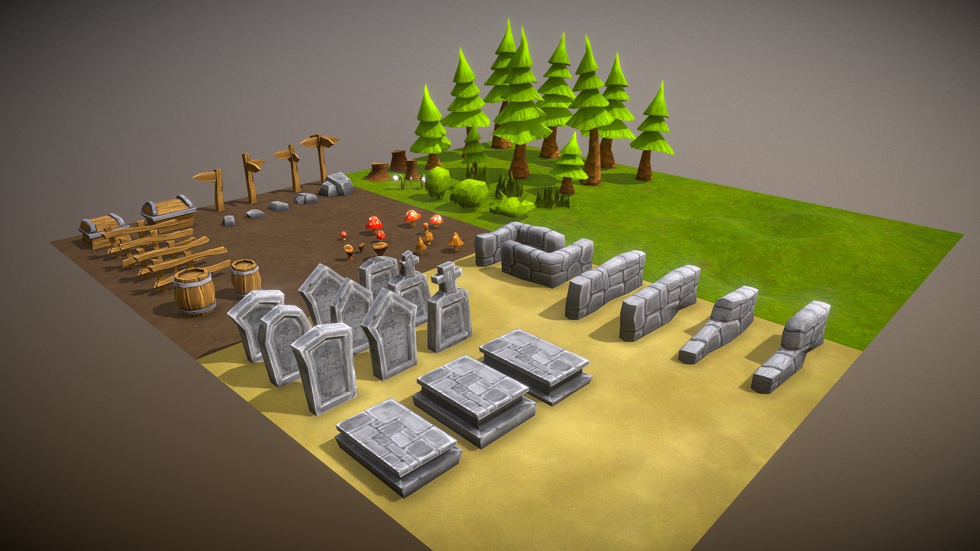 Lowpoly Toon Forest