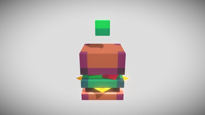 Pico-8 Burger 3D Model