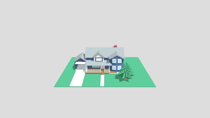 Blue House 3D Model