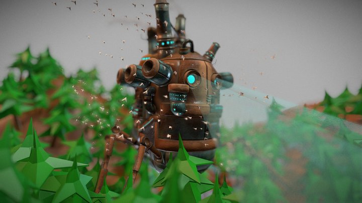 Giant steam machine 3D Model