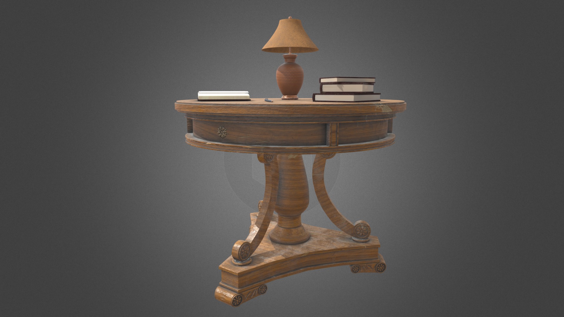3D model Table - This is a 3D model of the Table. The 3D model is about a table with a lamp on top.