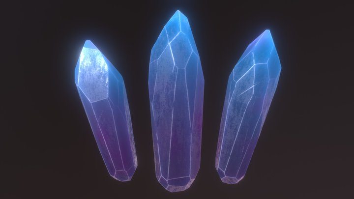 Glowing Crystals 3D Model