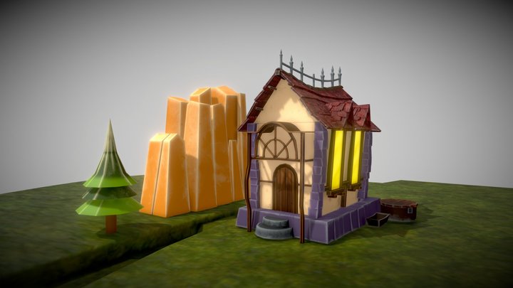 Low-Poly Stylised House Model 3D Model
