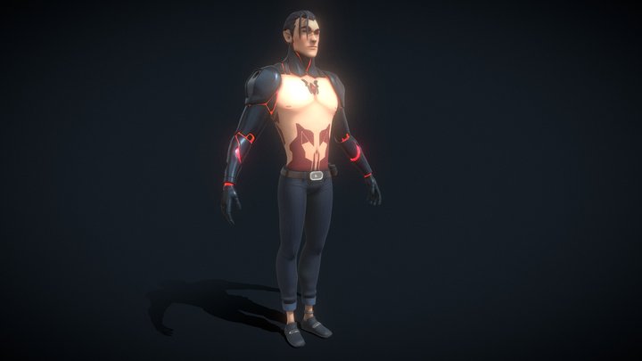 Cyborg Ninja Character 3D Model