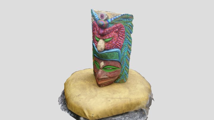 Máscara maya de Guatemala intervenida 3D Model