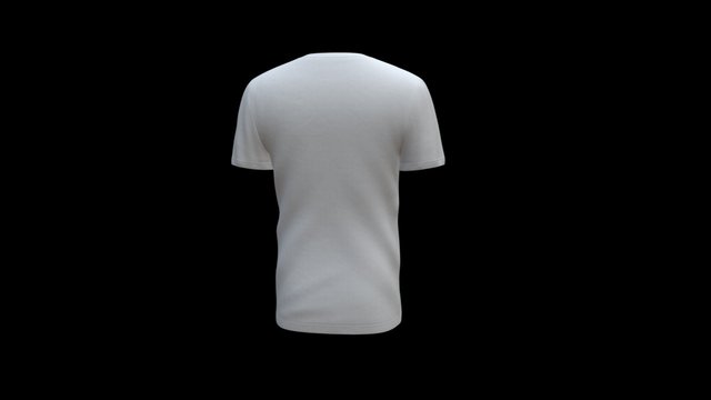 T- Shirt Round Neck White 3D Model
