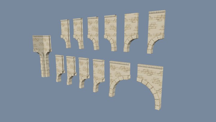 Temple Environment - Arches 3D Model