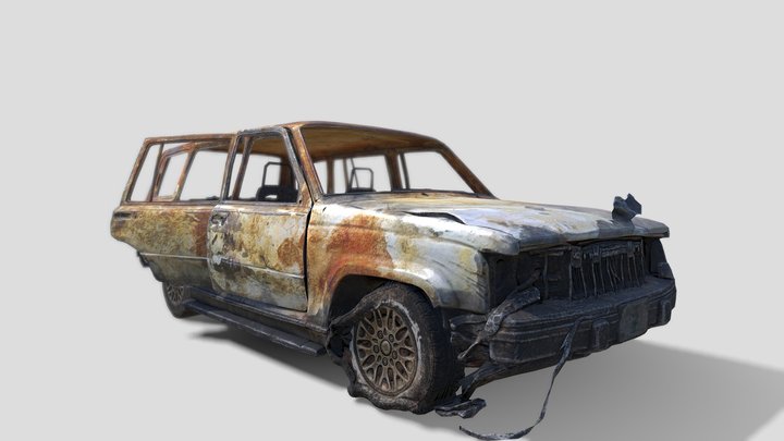 Suv wreck burned 3D Model