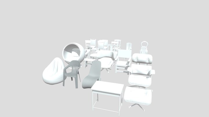 01- Corvus_Mid_century_Modern_Accent_Chair 3D Model