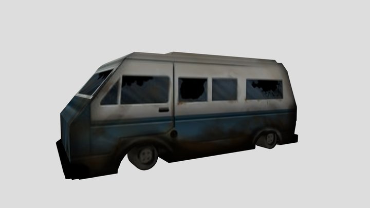 My Friend Pedro Destroyed Van 3D Model