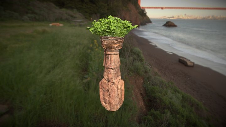 Moai stone florist. 3D Model