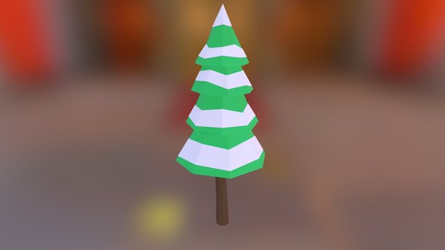 Tree Tall Green Cone 3D Model