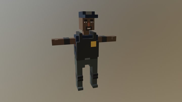Voxel Character Male - COP 3D Model