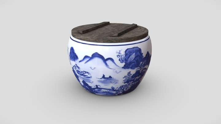 Japanese Ceramic Brasero 3D Model