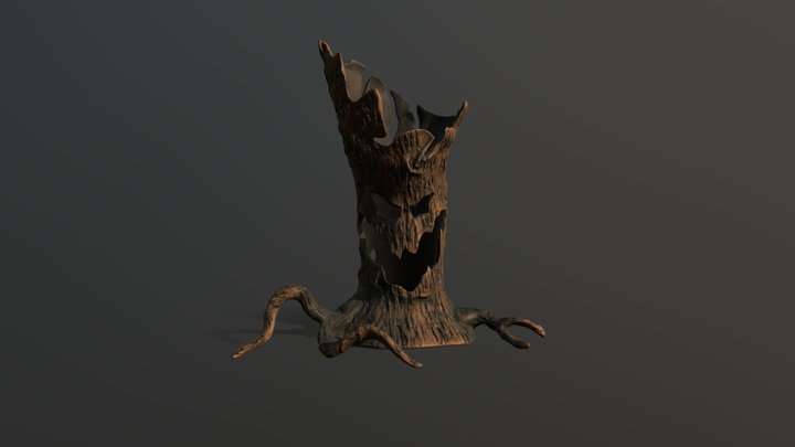 Stylized Trees Halloween Monster PBR 3D Model