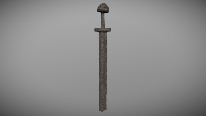 Broken Antique Sword 3 3D Model