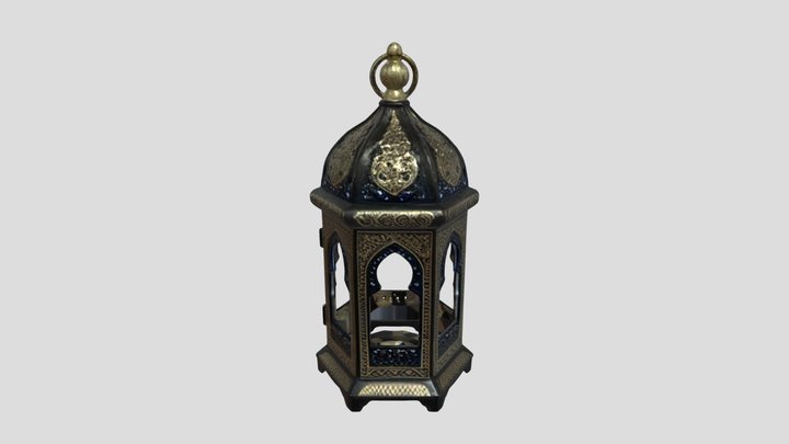 Ornate Arabian Islamic lantern / lamp gold black