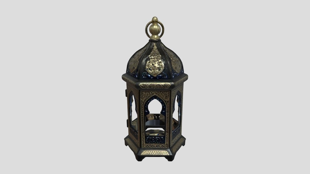 Ornate Arabian Islamic lantern / lamp gold black