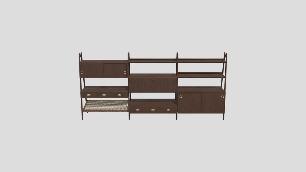 Vintage Freestanding Bookcase Full