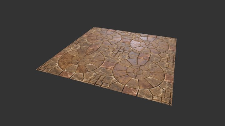 Circular Temple Floor Pattern 3D Model