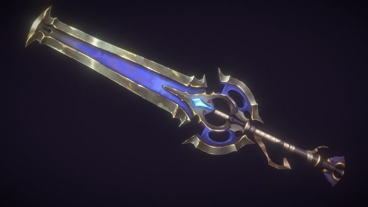 Handpainted Sword 3D Model