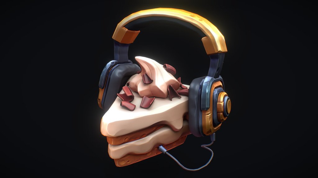 Stylized Cream Cake and headphones🍰