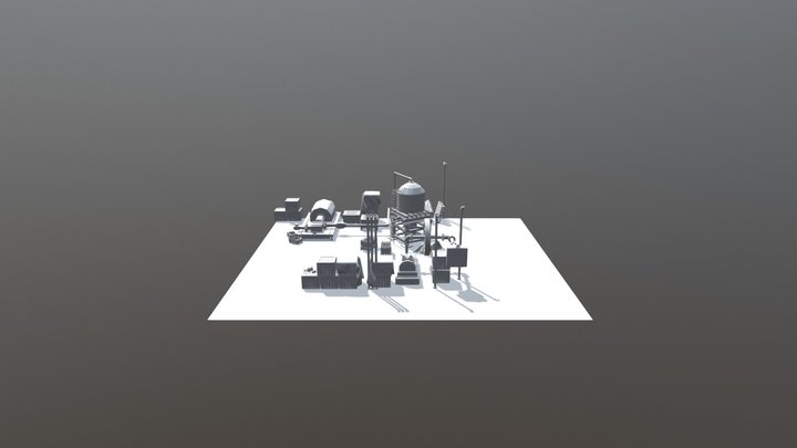 3D Factory Scene 3D Model