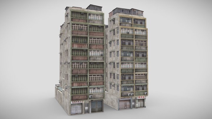 Hong Kong Residential Buildings 3D Model