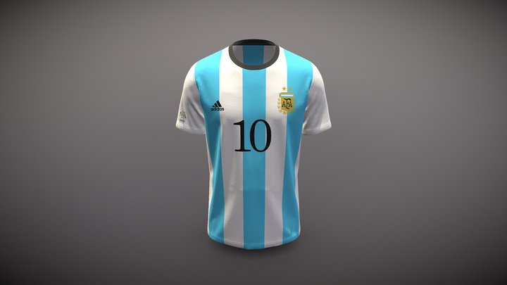 1986 Argentina Maradona Football Jersey T Shirt 3D Model