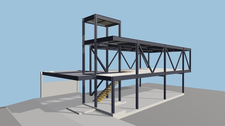 Estrutura metálica de residência 3D Model