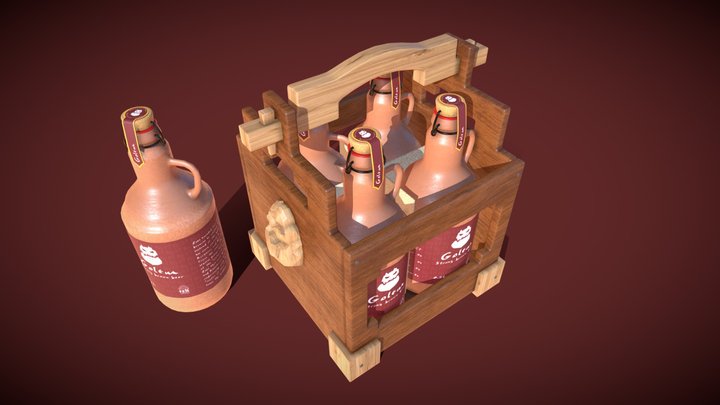 Beers with holder 3D Model