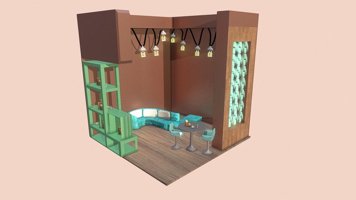 Stand comercial Pura cremas 3D Model
