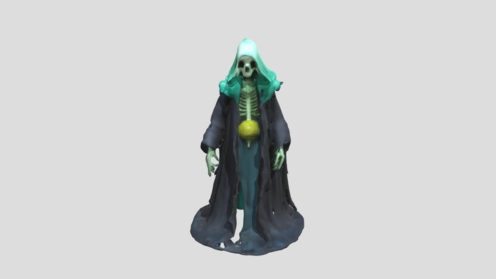 low poly witch 3D Model