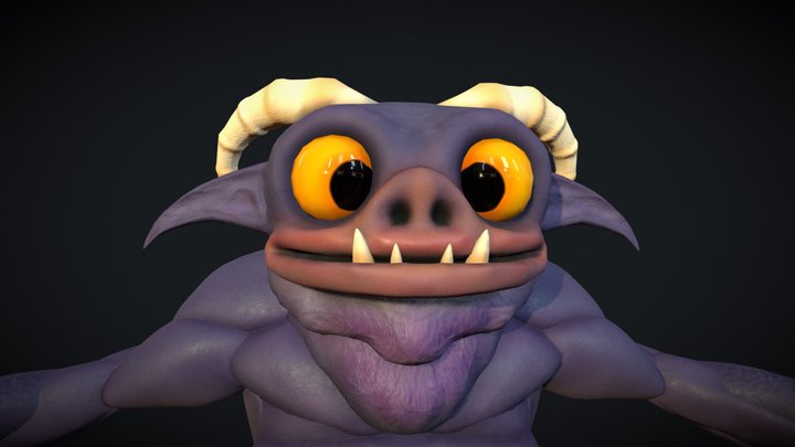 Stylized cute troll 3D Model