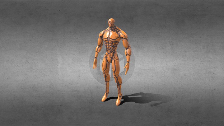Cyborg lowpoly 3D Model