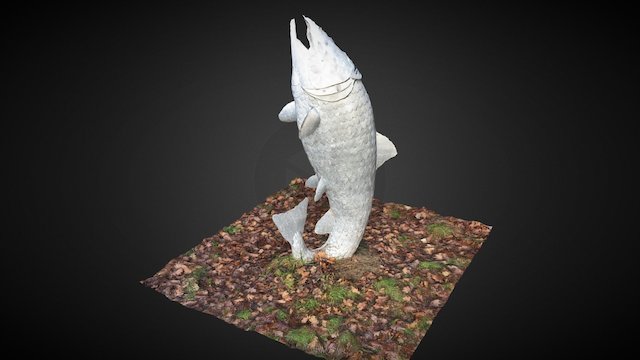Metal Fish Monument 3D Model