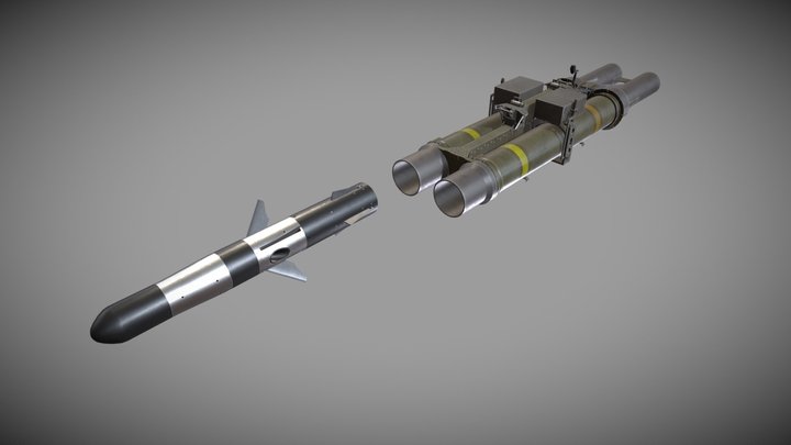 Missile Launcher BGM-71D TOW-2 X2 3D Model