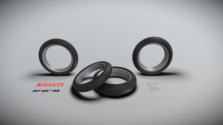 Pirelli MT 60 RS Motorcycle Tires 3D Model
