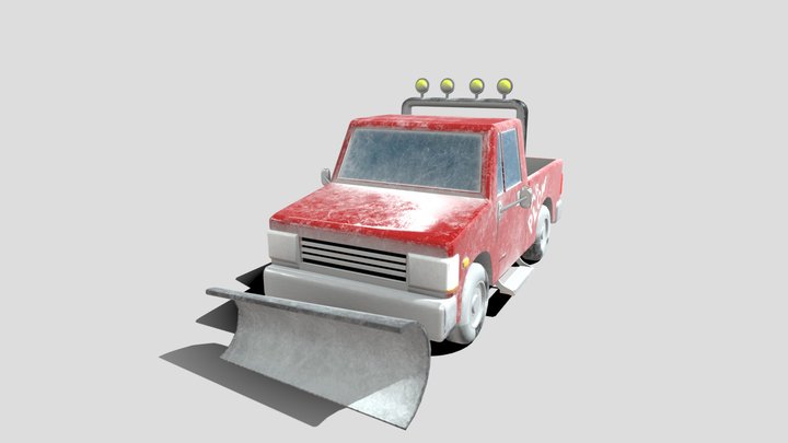 1992 Kumatsu Pickup with snowplow 3D Model