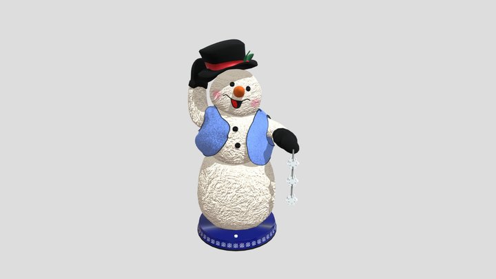 Spinning Snowflake Snowman 3D Model