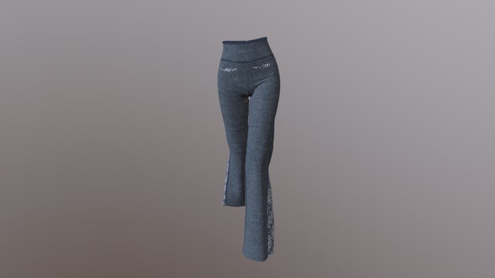 High-waisted jeans with flare 3D Model