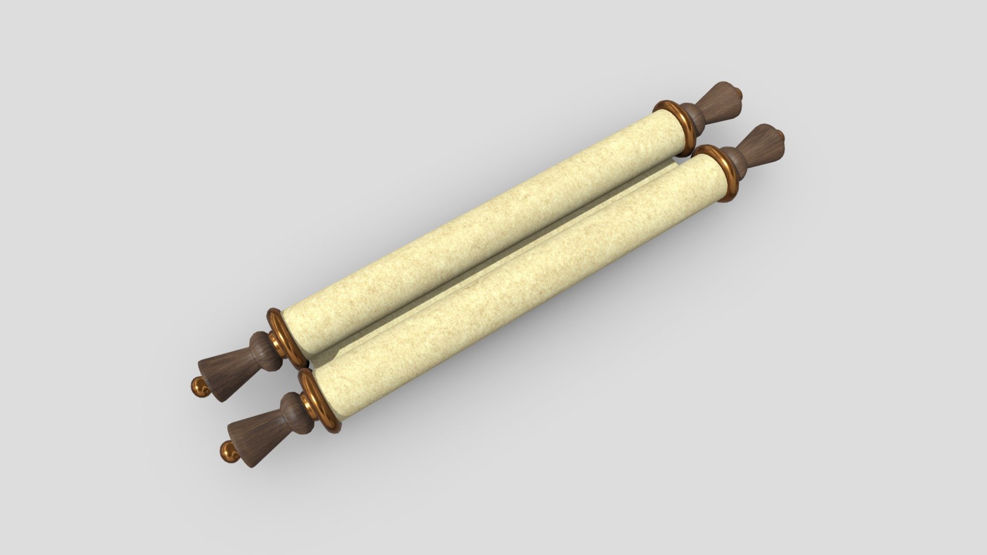 Paper Scroll 2 Closed Buy Royalty Free 3D model by plaggy